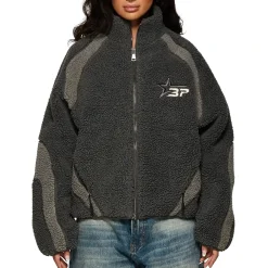 Broken Planet Market Broken Planet Soot Black Polar Fleece< Coats & Jackets