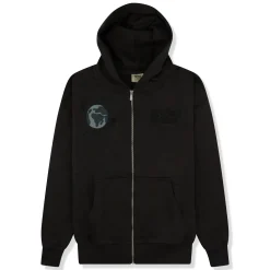 Broken Planet Market Broken Planet Spider Web Zip-Up Soot Black Hoodie< Sweatshirts & Hoodies