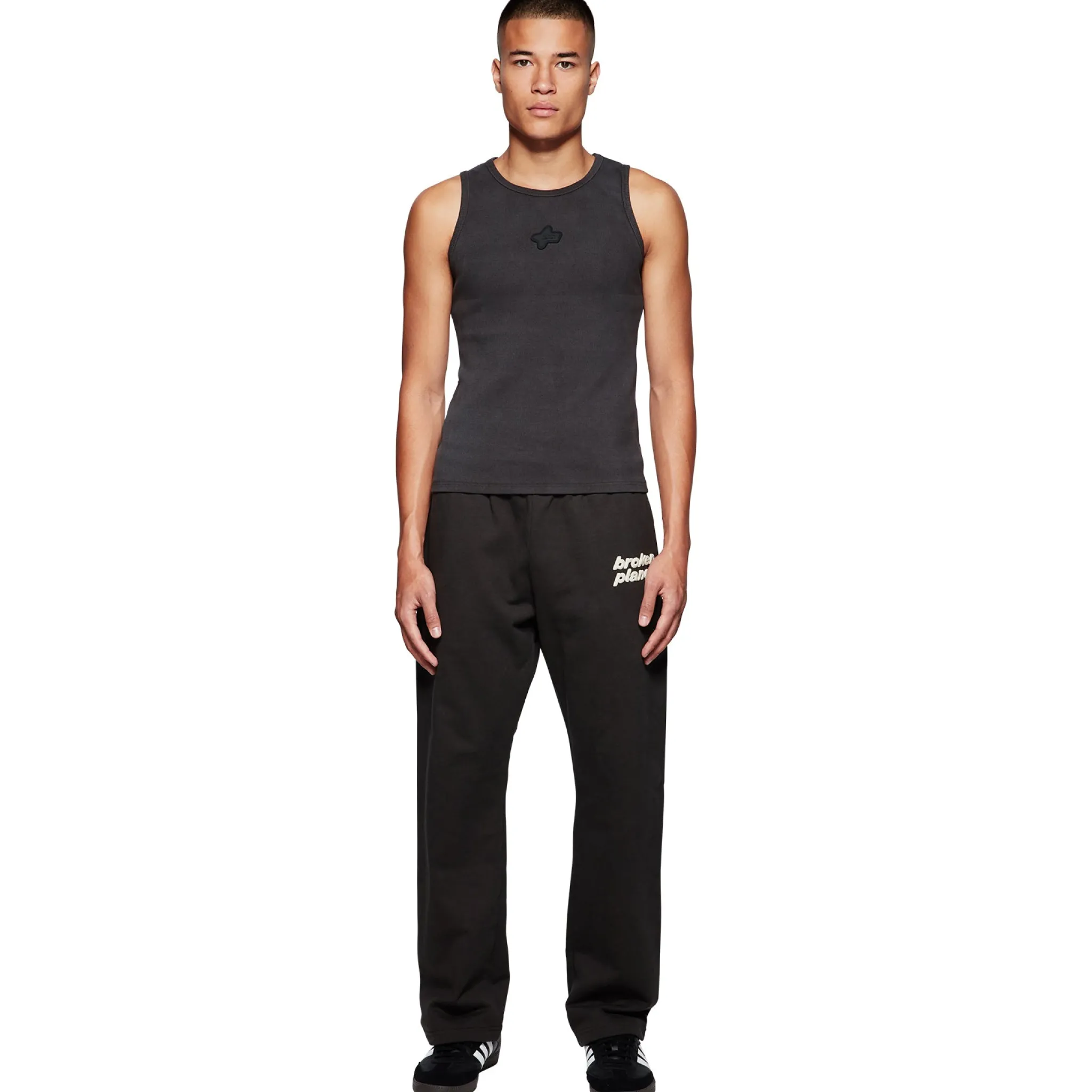 Broken Planet Market Broken Planet Straight Leg Soot Black White Sweatpants< Bottoms|Sweatpants
