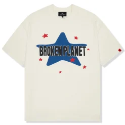 Broken Planet Market Broken Planet Vanilla White Star T Shirt< T-shirts