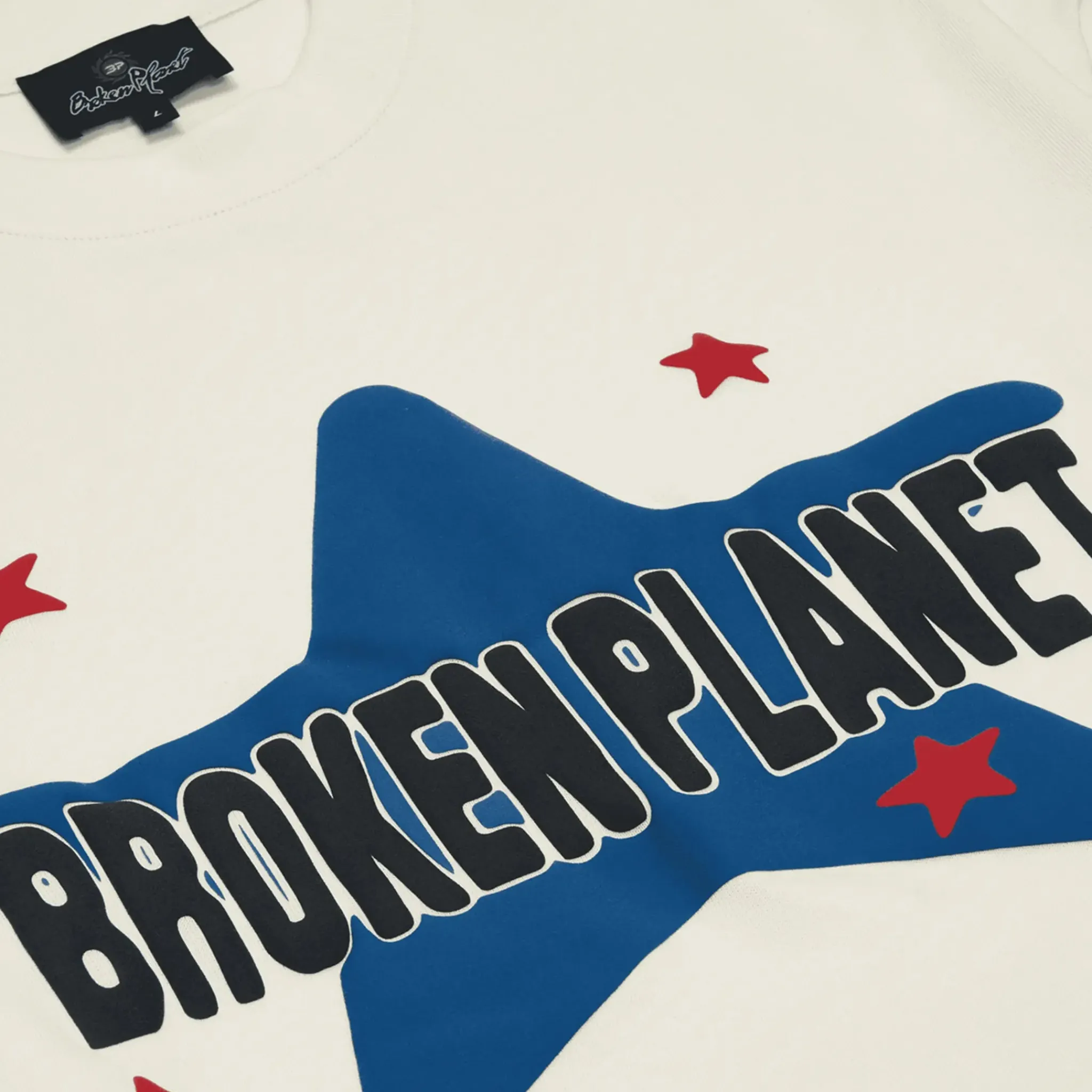 Broken Planet Market Broken Planet Vanilla White Star T Shirt< T-shirts
