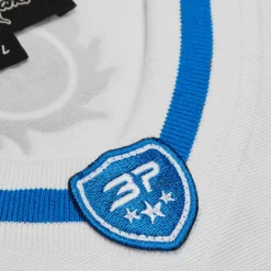 Broken Planet Market Broken Planet White Blue Football Jersey< T-shirts