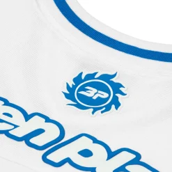 Broken Planet Market Broken Planet White Blue Football Jersey< T-shirts