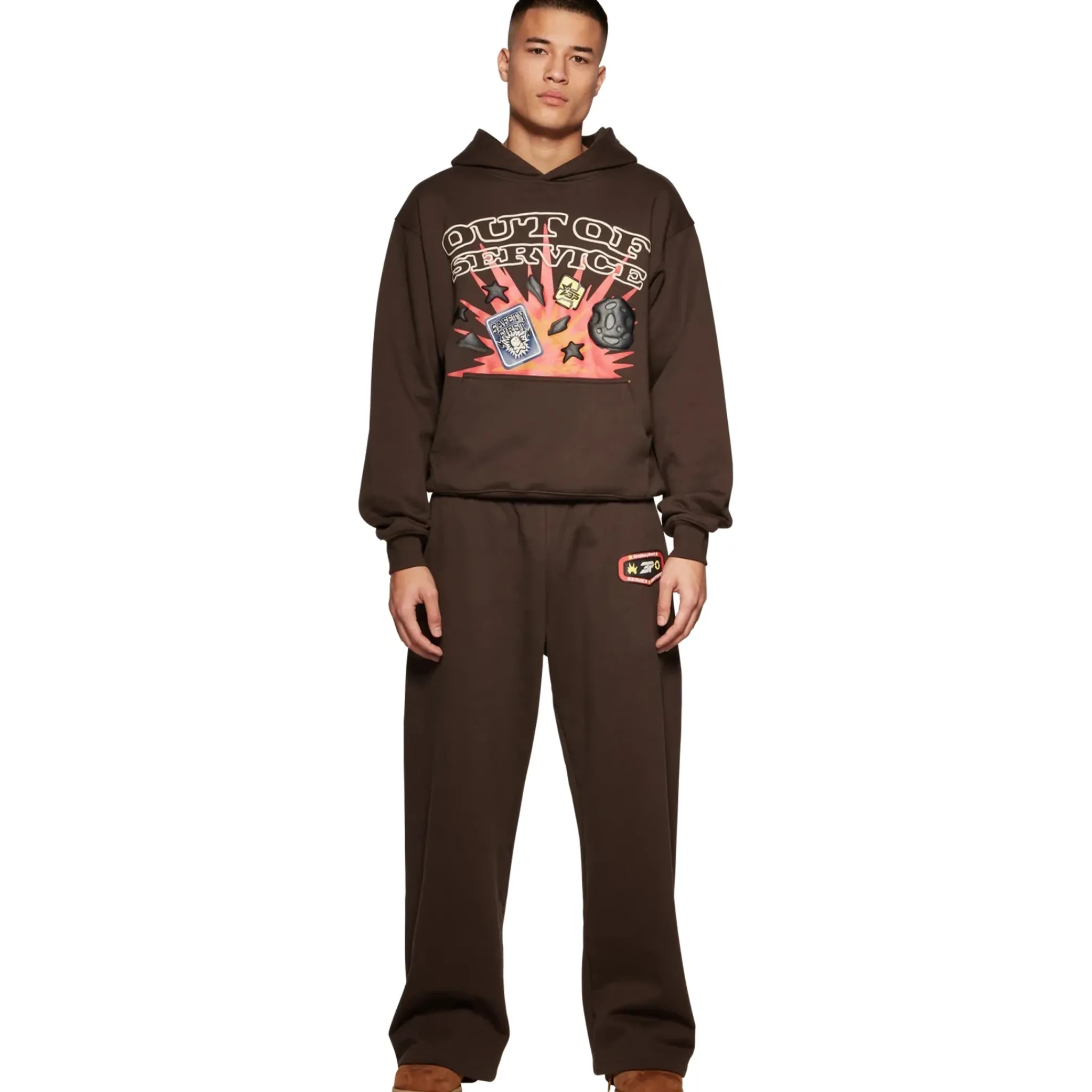 Broken Planet Market Broken Planet Wide Leg Out Of Service Mocha Brown Sweatpants< Bottoms|Sweatpants