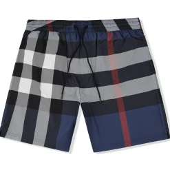 Burberry Check Carbon Blue Swim Shorts< Swimwear|Shorts