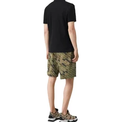 Burberry Eddie Logo Pique Cotton Black Polo Shirt< Polo Shirts