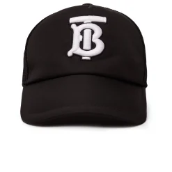Burberry Embroidered Mesh Trucker TB Black Cap< Hats & Caps