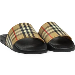Burberry Furley Beige Slides< Sandals & Slides