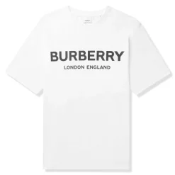 Burberry Letchford Logo White T Shirt< T-shirts