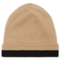Burberry Logo Intarsia Cashmere Beige Black Beanie< Hats & Caps