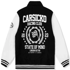 Carsicko Racing Club Black Varsity Jacket< Coats & Jackets