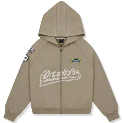 Carsicko Racing Club Zip-Up Cream Hoodie< Sweatshirts & Hoodies