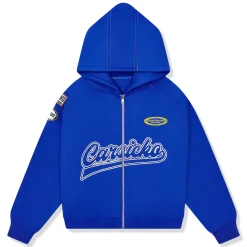 Carsicko Racing Club Zip-Up Blue Hoodie< Sweatshirts & Hoodies