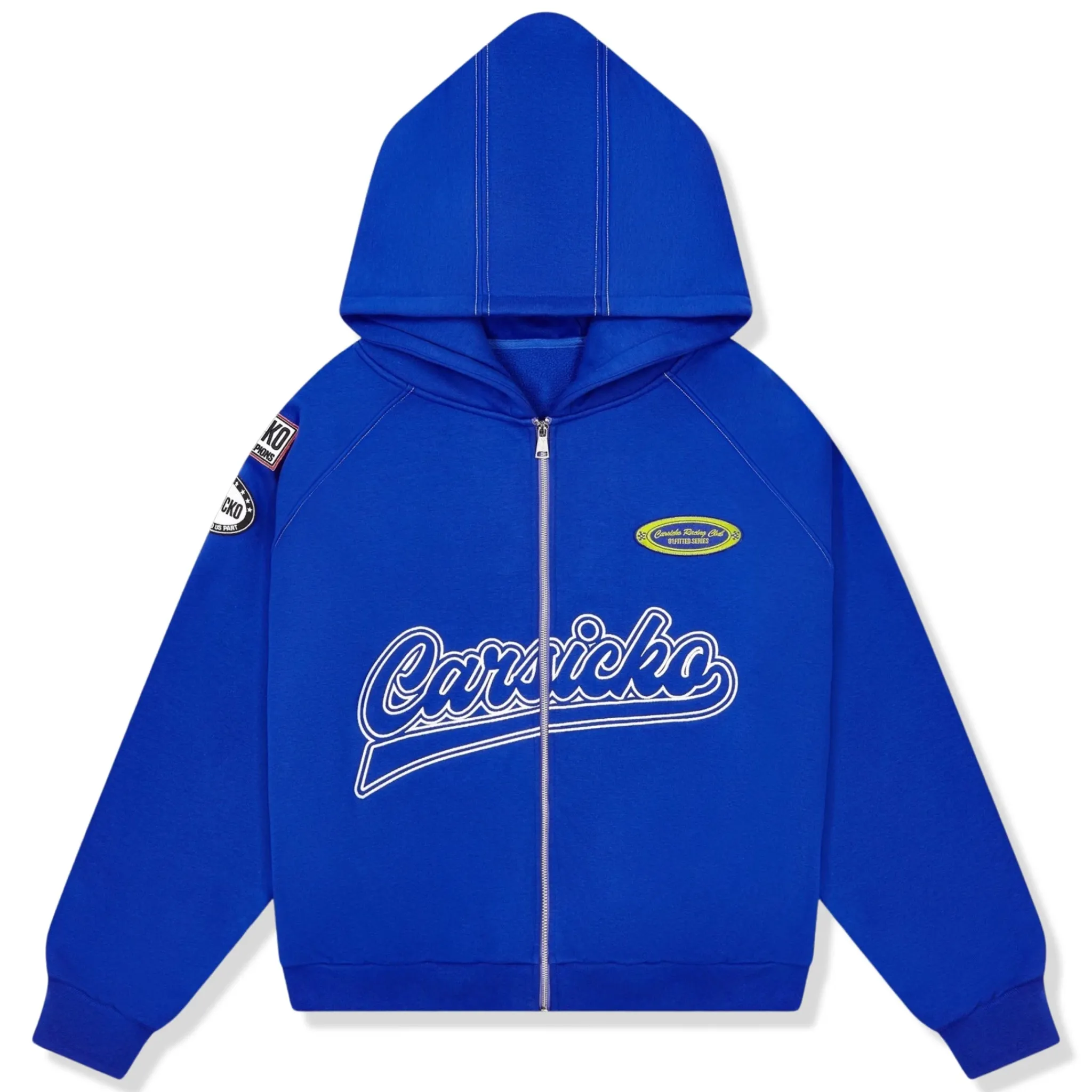 Carsicko Racing Club Zip-Up Blue Hoodie< Sweatshirts & Hoodies