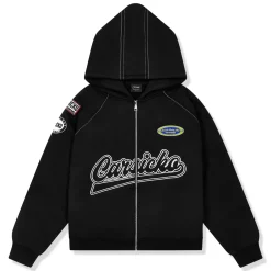 Carsicko Racing Club Zip-Up Black Hoodie< Sweatshirts & Hoodies