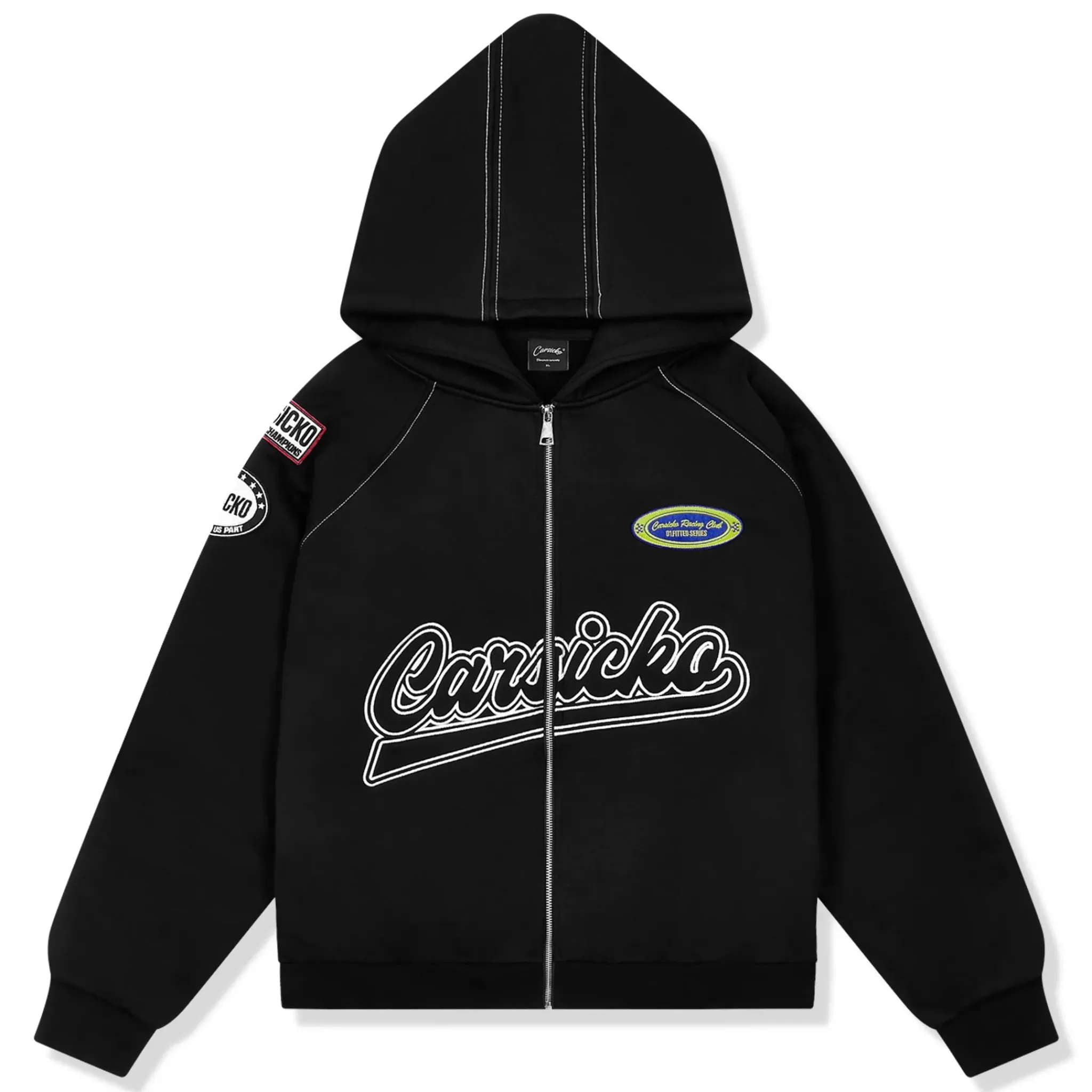 Carsicko Racing Club Zip-Up Black Hoodie< Sweatshirts & Hoodies