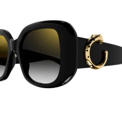 Cartier Eyewear CT0471S-001 Black Grey Sunglasses< Sunglasses