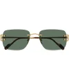 Cartier Eyewear CT0330S-002 C Decor Gold Green Rimless Sunglasses< Sunglasses