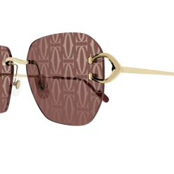 Cartier Eyewear CT0394S-003 Gold Red Sunglasses< Sunglasses