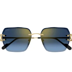 Cartier Eyewear CT0466S-002 Gold Blue Sunglasses< Sunglasses