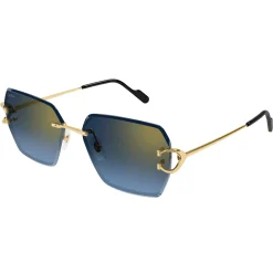 Cartier Eyewear CT0466S-002 Gold Blue Sunglasses< Sunglasses