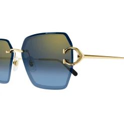 Cartier Eyewear CT0466S-002 Gold Blue Sunglasses< Sunglasses