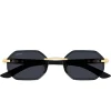 Cartier Eyewear CT0439S-001 Gold Grey Rimless Sunglasses< Sunglasses