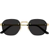Cartier Eyewear CT0459S-001 Gold Grey Sunglasses< Sunglasses