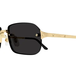 Cartier Eyewear CT0460S-001 Gold Grey Sunglasses< Sunglasses