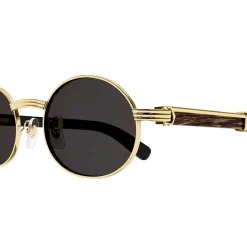 Cartier Eyewear CT0464S-001 Gold Grey Sunglasses< Sunglasses