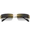 Cartier Eyewear CT0465S-001 Gold Grey Rimless Sunglasses< Sunglasses