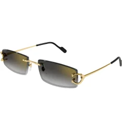 Cartier Eyewear CT0465S-001 Gold Grey Rimless Sunglasses< Sunglasses