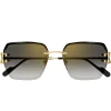 Cartier Eyewear CT0466S-001 Gold Grey Sunglasses< Sunglasses