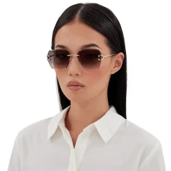 Cartier Eyewear CT0466S-001 Gold Grey Sunglasses< Sunglasses