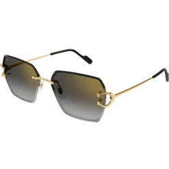 Cartier Eyewear CT0466S-001 Gold Grey Sunglasses< Sunglasses
