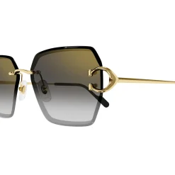 Cartier Eyewear CT0466S-001 Gold Grey Sunglasses< Sunglasses