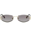 Cartier Eyewear CT0467S-001 Gold Grey Sunglasses< Sunglasses