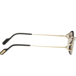 Cartier Eyewear CT0467S-001 Gold Grey Sunglasses< Sunglasses