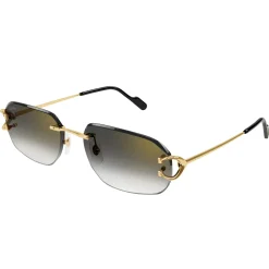 Cartier Eyewear CT0468S-001 Gold Grey Sunglasses< Sunglasses