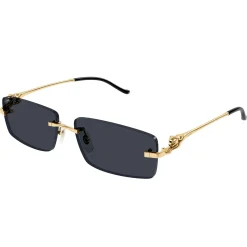 Cartier Eyewear CT0430S-001 Panthere De Cartier Gold Grey Rimless Sunglasses< Sunglasses