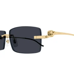 Cartier Eyewear CT0430S-001 Panthere De Cartier Gold Grey Rimless Sunglasses< Sunglasses