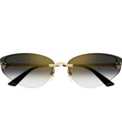 Cartier Eyewear CT0431S-001 Panthere De Cartier Gold Grey Sunglasses< Sunglasses