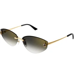 Cartier Eyewear CT0431S-001 Panthere De Cartier Gold Grey Sunglasses< Sunglasses