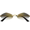Cartier Eyewear CT0433S-001 Panthere De Cartier Gold Grey Rimless Sunglasses< Sunglasses