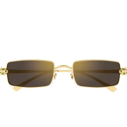 Cartier Eyewear CT0473S-001 Panthere De Cartier Gold Grey Sunglasses< Sunglasses