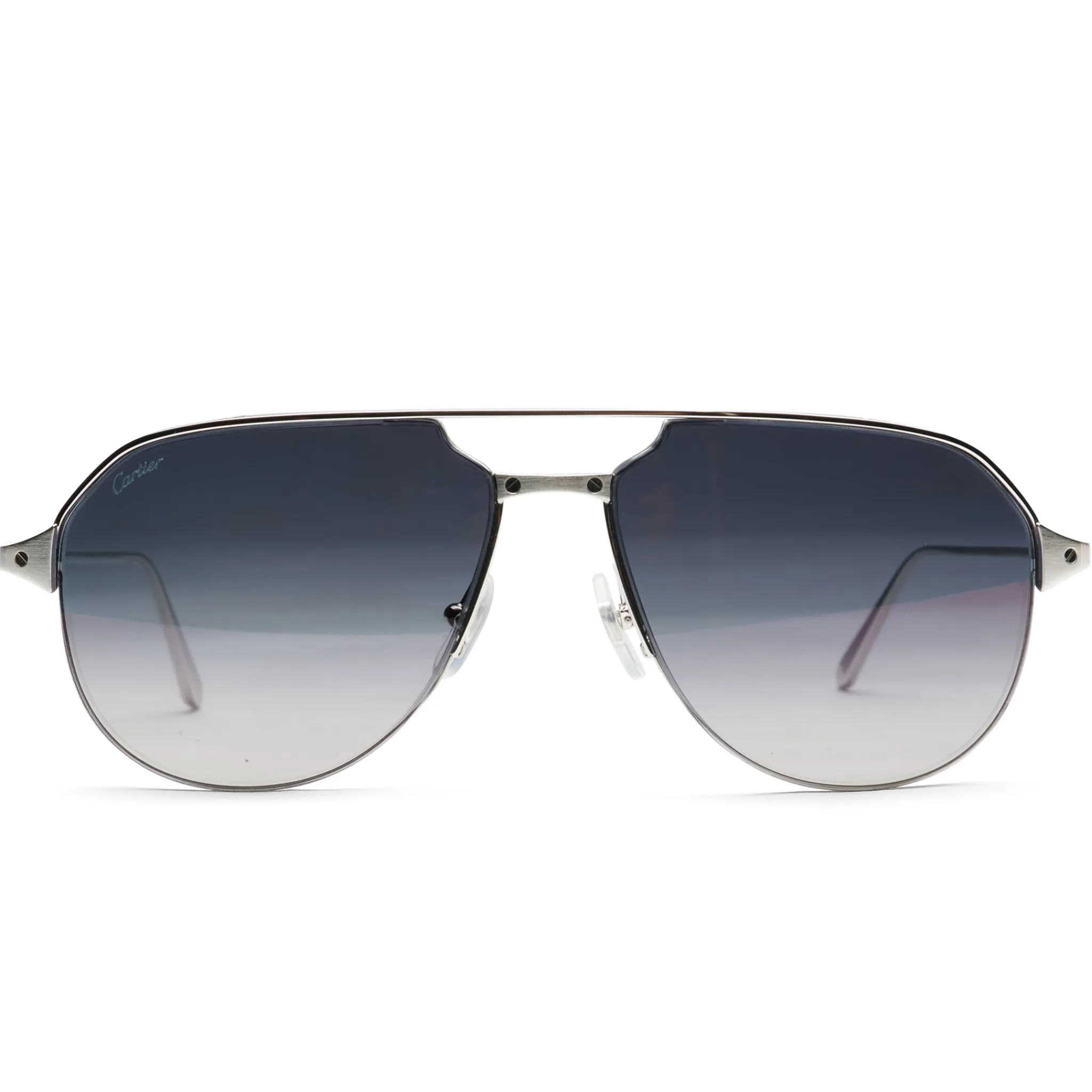 Cartier Eyewear CT0229S-004 Santos De Cartier Silver Sunglasses< Sunglasses