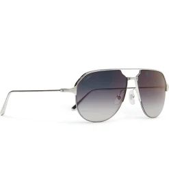 Cartier Eyewear CT0229S-004 Santos De Cartier Silver Sunglasses< Sunglasses