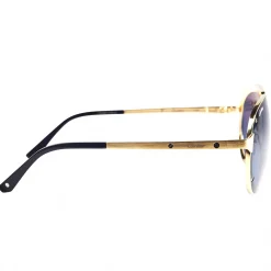 Cartier Eyewear CT0195S-003 Santos De Cartier Black Gold Sunglasses< Sunglasses
