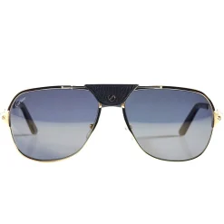 Cartier Eyewear CT0165S Santos De Cartier Gold Sunglasses< Sunglasses