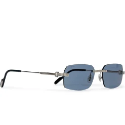 Cartier Eyewear CT0271S-003 Silver Blue Sunglasses< Sunglasses